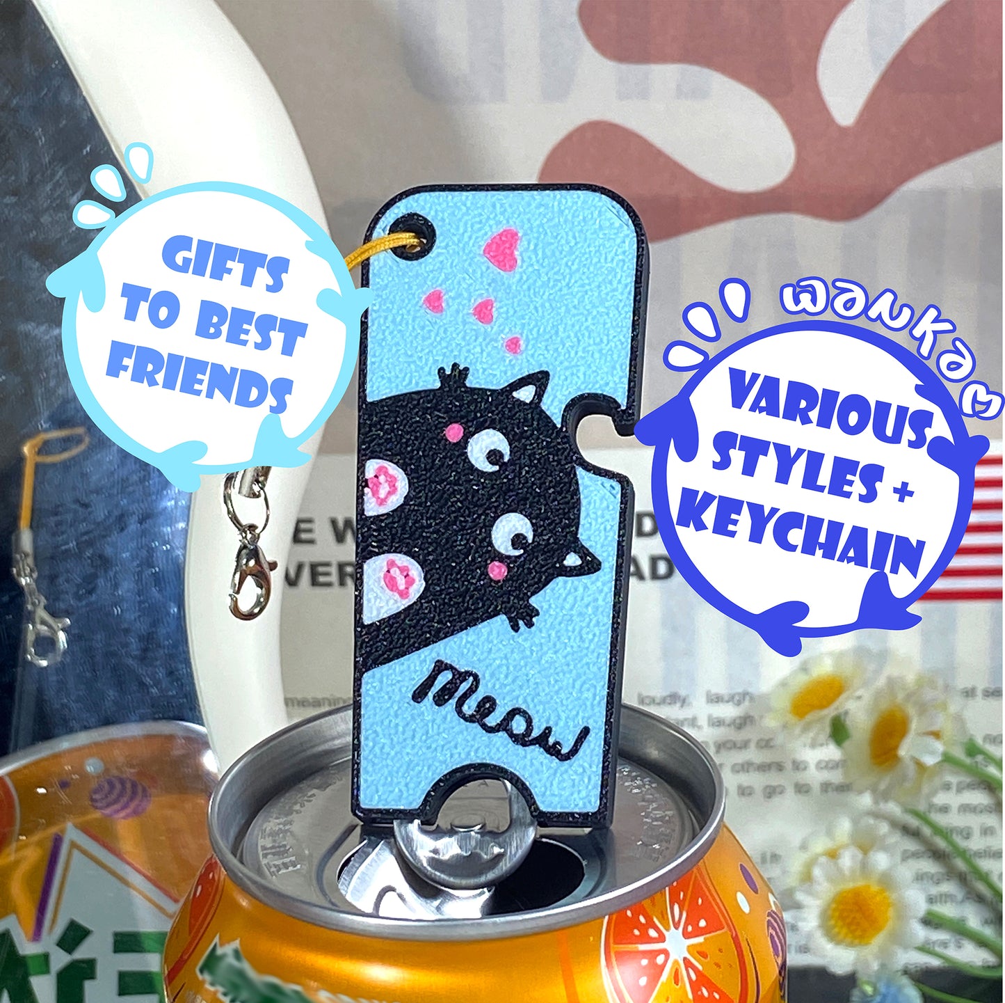 CTABPALS 2 in 1 Soda Can Opener Pop Can Tab Opener Keychain Help for Long Nails,Sore Hands,Arthritis