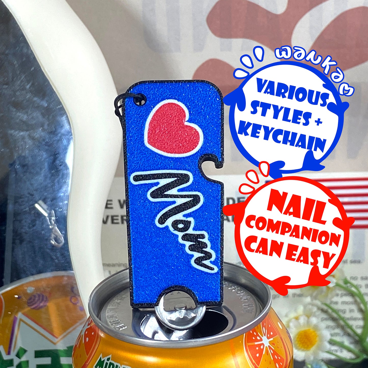 CTABPALS 2 in 1 Soda Can Opener Pop Can Tab Opener Keychain Help for Long Nails,Sore Hands,Arthritis