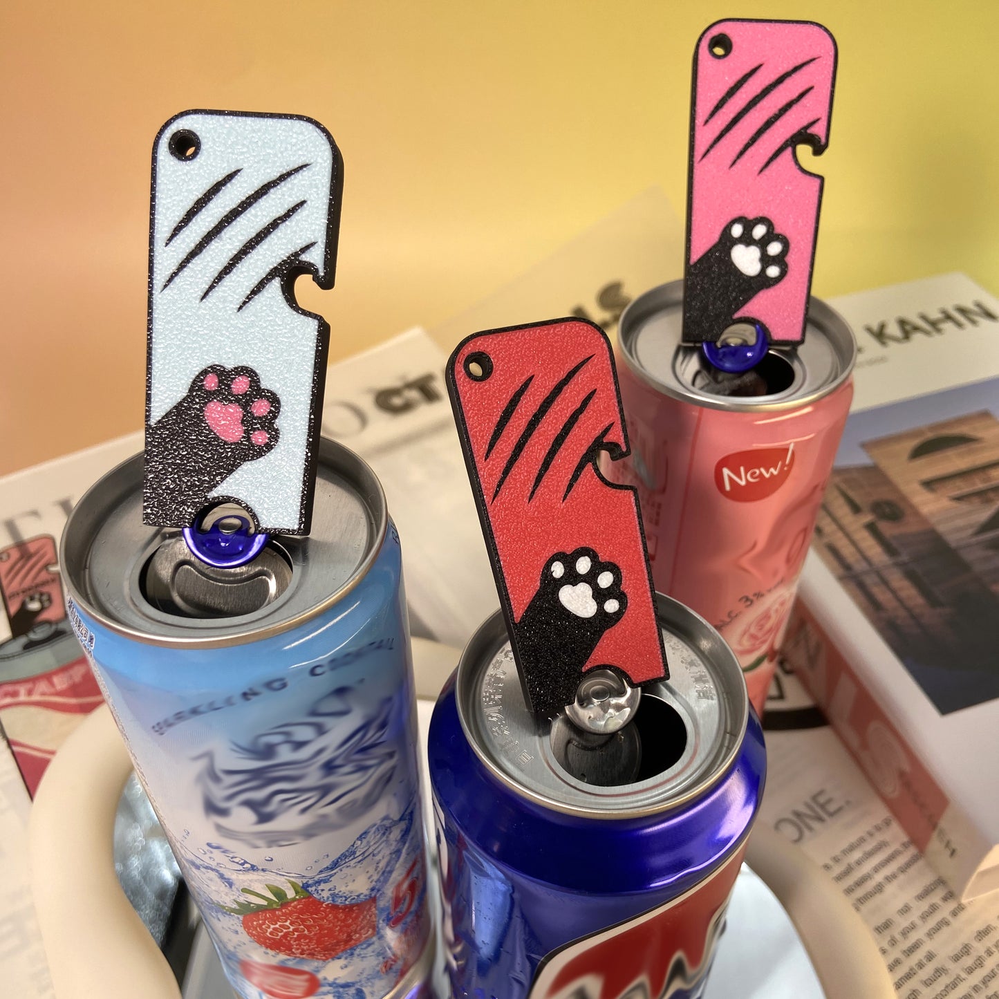 CTABPALS 2 in 1 Soda Can Opener Pop Can Tab Opener Keychain Help for Long Nails,Sore Hands,Arthritis
