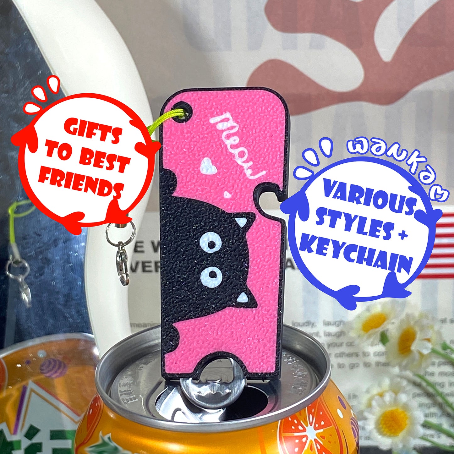 CTABPALS 2 in 1 Soda Can Opener Pop Can Tab Opener Keychain Help for Long Nails,Sore Hands,Arthritis