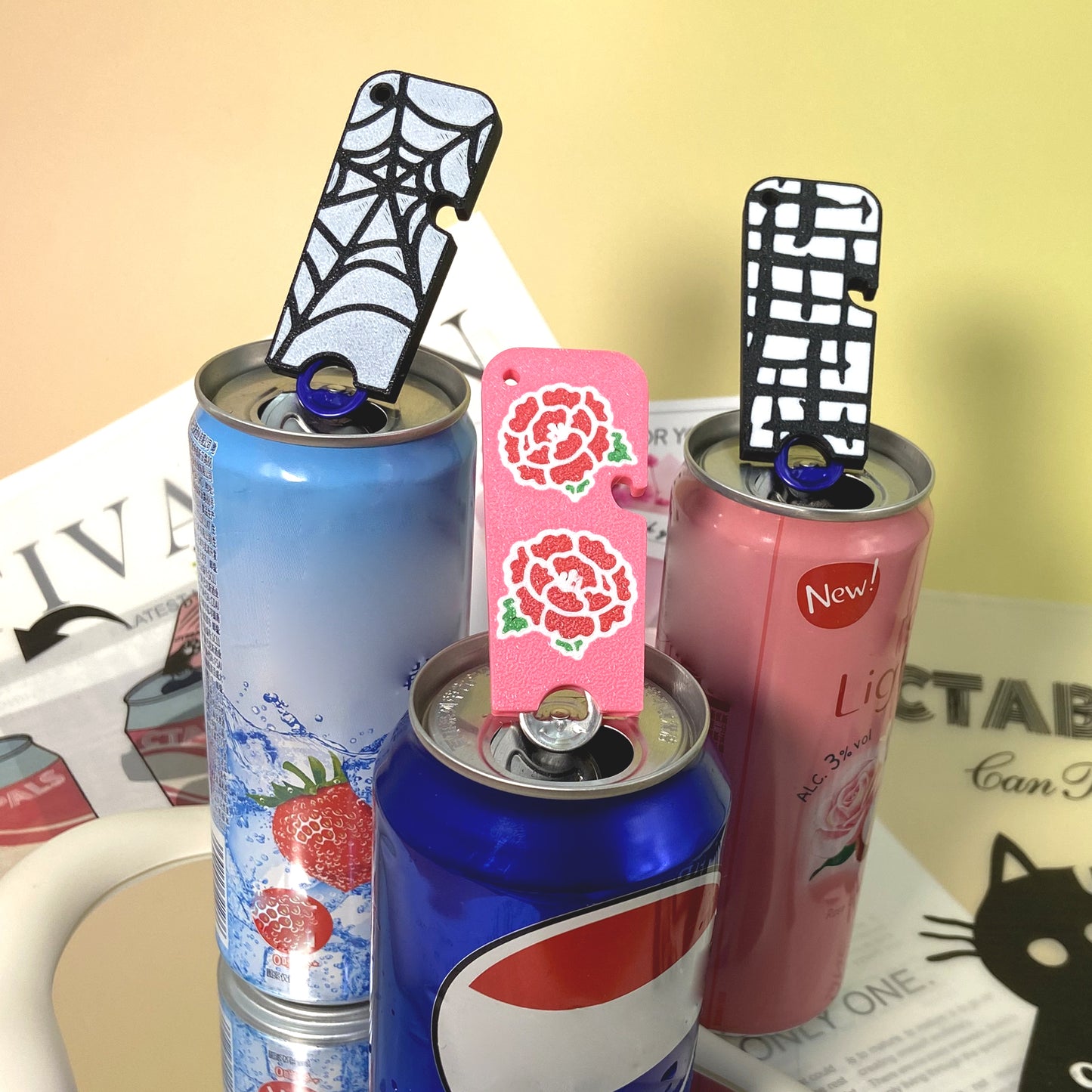 CTABPALS 2 in 1 Soda Can Opener Pop Can Tab Opener Keychain Help for Long Nails,Sore Hands,Arthritis